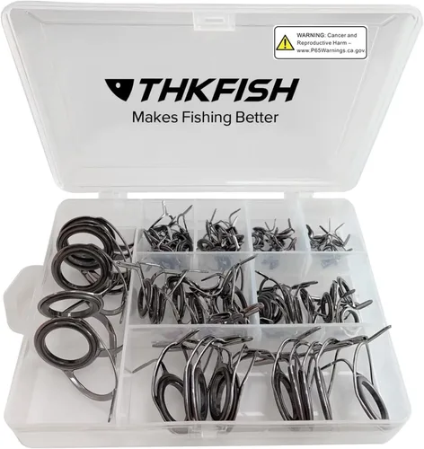 Miniatura 6 de THKFISH Guías de caña de pescar Kit de reparación de caña de pescar Baitcasting/Spinning Rod Guías Cerámica Acero Inoxidable Guía de Carbono