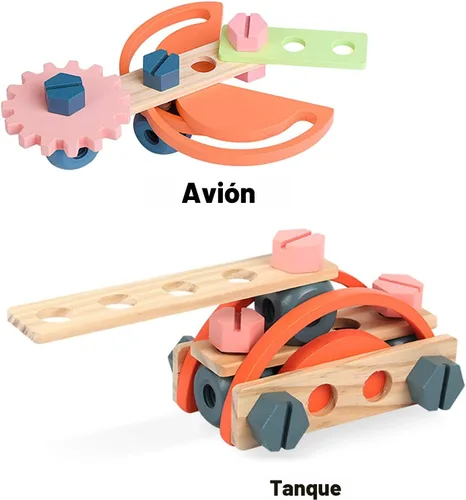 Miniatura 5 de Banco de herramientas para niños, banco de trabajo de juguete, banco de herramientas de madera, taller banco de trabajo con juego de herramientas