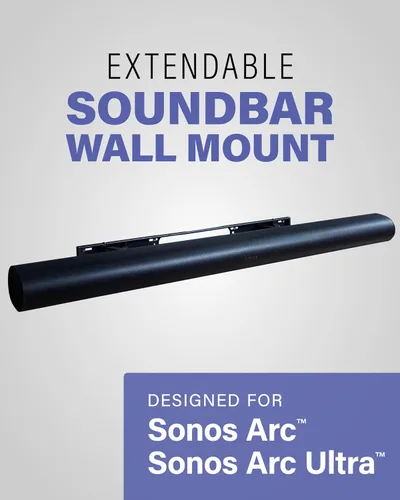 Miniatura 2 de SANUS Soporte de pared extensible para barra de sonido para Sonos Arc y Sonos Arc Ultra Soundbar – Ajuste de profundidad de 5 pulgadas optimizado