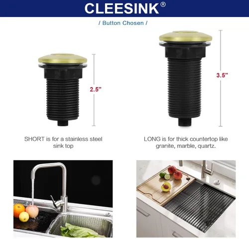 Miniatura 5 de Interruptor de eliminación de basura, kit de encendido y apagado inalámbrico para triturador de desechos de alimentos, oro cepillado, botón largo