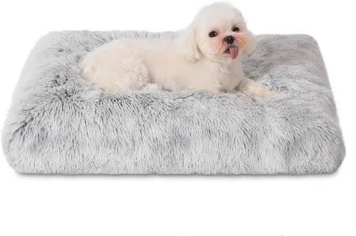 Miniatura 26 de Bedfolks Cama Impermeable para Jaula de Perro, Cama de Felpa para Perros con Funda Lavable Extraíble, Almohadón de Jaula de Perro de Piel Sintética