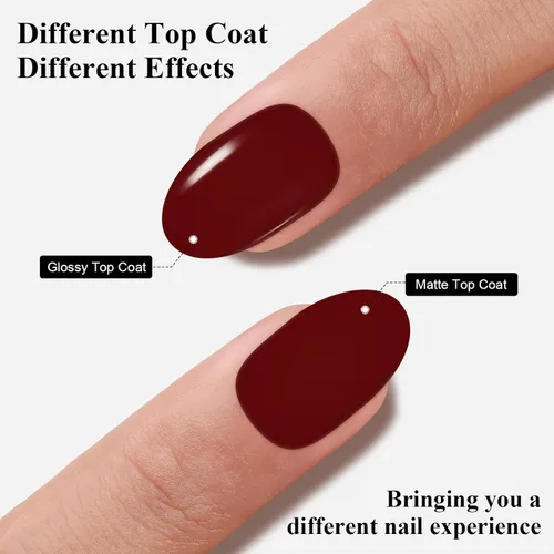 Miniatura 6 de Esmalte de uñas en gel color rojo oscuro, 1 unidad, 0.5 onzas líquidas, color rojo marronado, esmalte de remoción UV LED, arte de uñas/salón de rojo