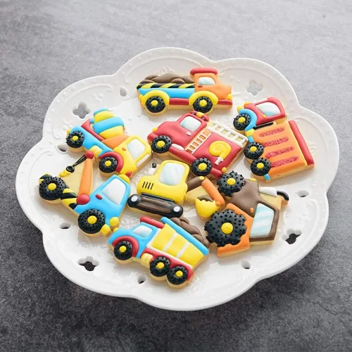 Miniatura 2 de Cortadores de galletas de transporte/vehículos con plantillas de galletas a juego, juego de 16-8 cortadores de galletas y 8 plantillas, incluye