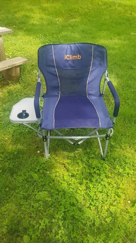 Miniatura 8 de iClimb Silla de malla plegable de camping compacta resistente con mesa auxiliar y asa
