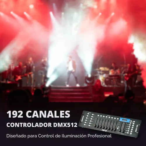 Miniatura 2 de Controlador de iluminación CO-Z 192 DMX 512 para el escenario del DJ, Fiestas, Bares, Clubes nocturnos, Discotecas con luces giratorias