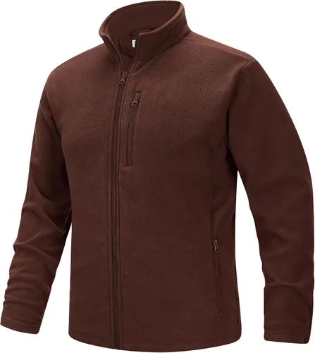 Miniatura 10 de 33,000ft - Chaqueta de forro polar con cremallera completa para hombre, ligera, cálida y suave, chaquetas de manga larga con bolsillos