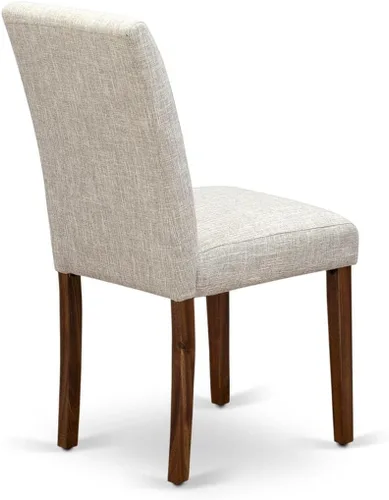 Miniatura 7 de East West Furniture ABPNT35 Abbott Classic Parson Sillas – Doeskin sillas de comedor acolchadas de tela de lino, juego de 2, color natural