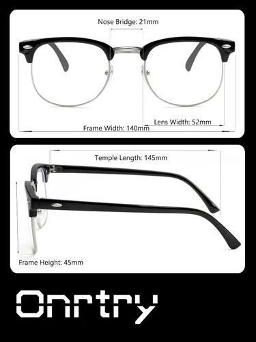 Miniatura 6 de Lentes de bloqueo de luz azul para mujeres y hombres, clásicos, semi sin montura, falsos nerd anti rayos azules para computadora