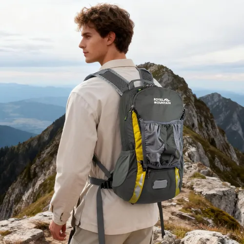 Miniatura 7 de Mochila de bicicleta con cubierta para lluvia, mochilas de ciclismo de montaña, mochila ligera plegable impermeable para viajes, mochila pequeña Gris