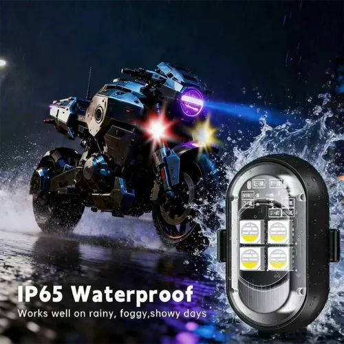 Miniatura 6 de Luces Estroboscópicas de Advertencia LED Inalámbricas Mejoradas de 4 Lámparas de Alta Luminosidad de 4 Grupos 8 Colores, Luces Impermeables