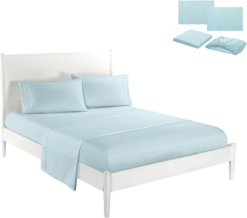 Miniatura 12 de Sábanas de cama, transpirables, refrescantes y cómodas, sábanas autolimpiantes con infusión de plata, juego de sábanas de 3 piezas (café, individual)
