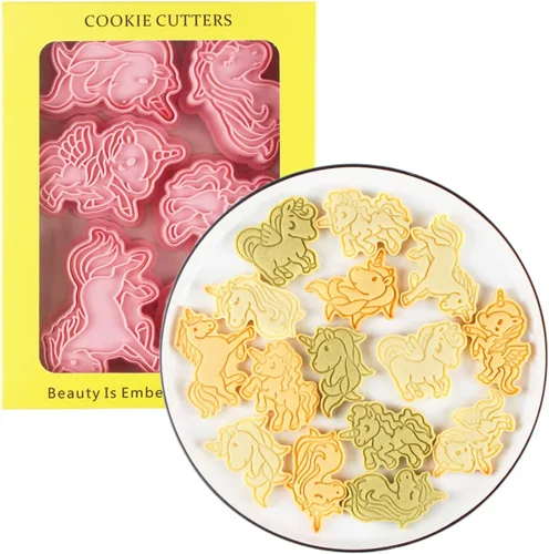 Miniatura 14 de Juego de 8 moldes de galletas de animales lindos con diseño de animales, moldes de galletas de conejo, molde para galletas de oso, herramientas