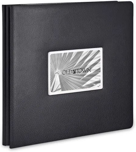 Álbum de fotos de piel enlazada Old Town, álbum de recortes grande de cuero, álbum de recortes expandible de 12x12 con páginas de papel blanco de
