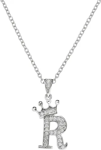 Collar con inicial personalizable, 26 letras inglesas, collar con colgante de diamante completo para mujer, collar de diamantes de imitación con