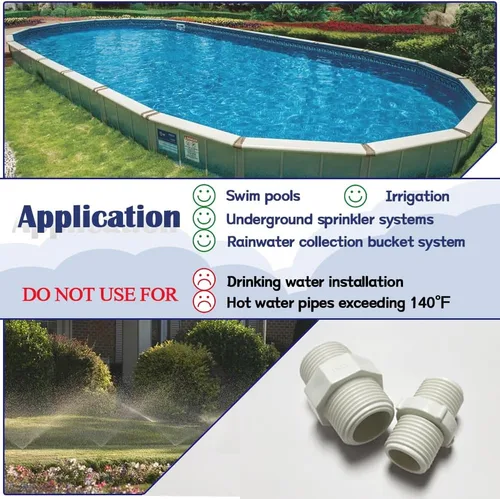 Miniatura 6 de 12 unids 3/4 pulgadas PVC tubería de montaje hexagonal pezón G3/4 macho X G3/4 macho adaptador de acoplamiento de rosca tubería de fontanería