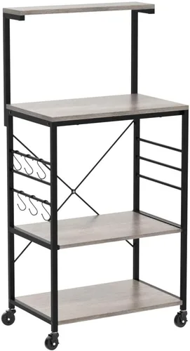 Miniatura 4 de Yaheetech Estante para hornear de cocina con ruedas (16 pulgadas de profundidad x 24 pulgadas de ancho x 50 pulgadas de alto), carrito de cocina