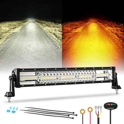 Miniatura 11 de Auxbeam Cubo luz LED ámbar de 3 pulgadas, 72 W todoterreno, 6 modos dos colores, estroboscópica antiniebla de conducción penetración e inundación