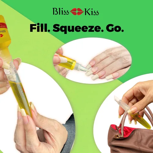 Miniatura 3 de Bliss Kiss Bolígrafo de Aceite para Cutículas Recargable de Compresión, Vacío Paquete de 3, Ideal para Aceite de Crecimiento de Uñas y Aplicación
