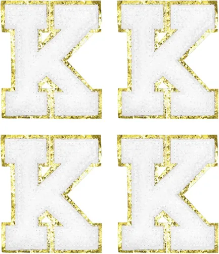 Miniatura 16 de MECCANIXITY 4 parches de letras de felpilla termo-adhesivas con letras del alfabeto blanco, talla M, 3 pulgadas de altura para ropa, zapatos