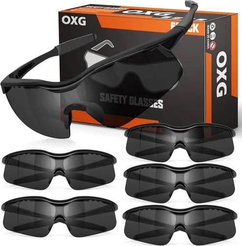 Miniatura 12 de OXG Anteojos de seguridad para hombres y mujeres, resistentes a impactos y arañazos, ANSI Z87.1, protección ocular, bloqueo UV