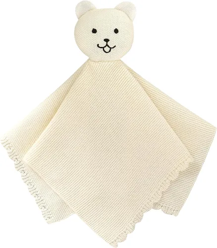 Miniatura 8 de LAWKUL Manta de seguridad suave para recién nacidos, niños y niñas, de punto para acurrucarse, cómoda, color camel, 16 x 16 pulgadas