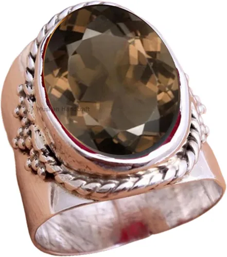 Miniatura 30 de Anillo de plata de ley 925 con piedras preciosas ovaladas auténticas, hecho a mano, hermoso regalo de Navidad para ella