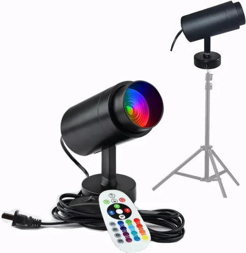 Proyector de iluminación RGB para fotografía LED, luz de video de salida continua, iluminación de estudio con enfoque ajustable remoto (negro)..