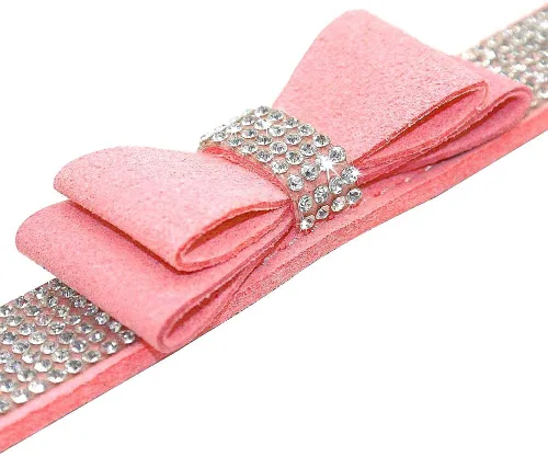 Miniatura 2 de Collares Pequeños para Perros Femeninos, Lindo Cristal de Rinstone con Pajarita de Diamante de Brillo para Cachorros para XXS XS Perros Pequeños