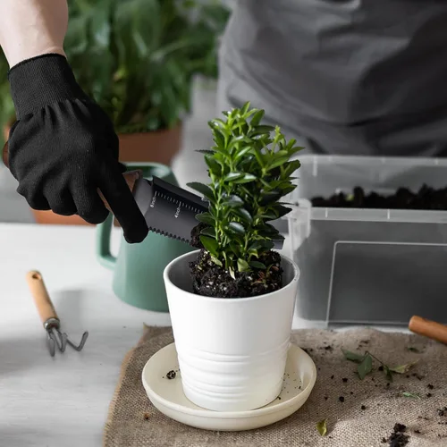 Miniatura 5 de PERWIN Hori Hori - Cuchillo de jardín, herramientas de jardín con funda, hoja de acero inoxidable de 6 pulgadas con borde de corte, mango ergonómico
