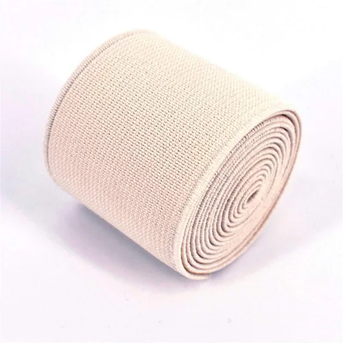 Miniatura 21 de 1 rollo de cordón elástico plano de 1.5 pulgadas de ancho por 3 yardas de banda elástica sarga de doble cara (#1 Blanco)