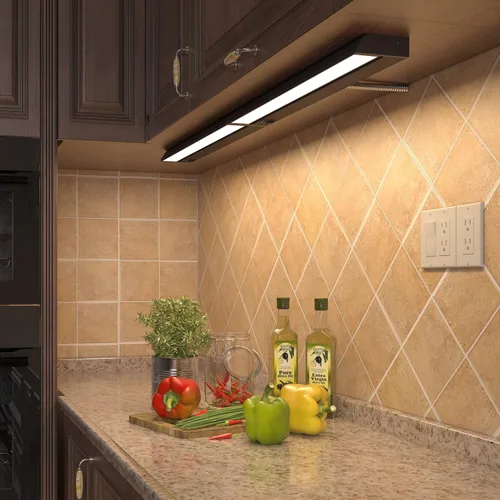 Miniatura 7 de GetInLight luz LED para parte inferior de gabinete, giratoria, de 3 niveles de color, para atenuador, con cables y enchufe, blanco cálido de 2,700