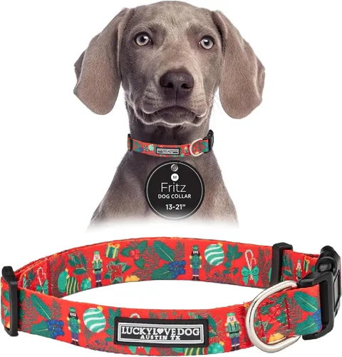 Miniatura 99 de Lucky Love Dog - Collar de perro ajustable con hebilla de fácil clic para los grandes, duradero y cómodo para perros machos y hembras, collar