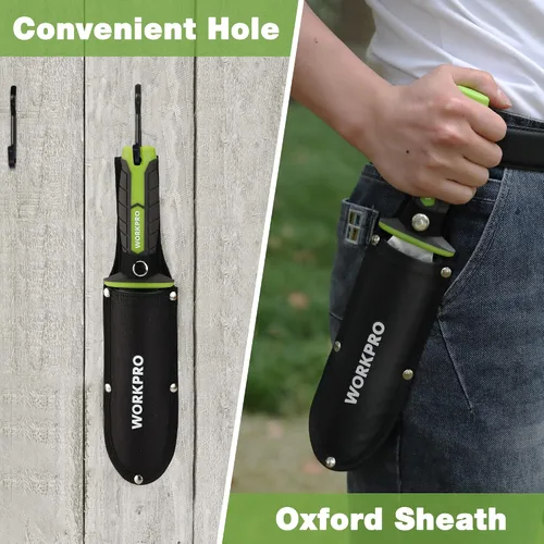 Miniatura 5 de WORKPRO Hori Hori - Cuchillo de jardín, hoja de acero inoxidable de 7 pulgadas con borde de corte, herramientas de jardín con funda Oxford, mango