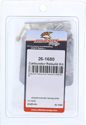 Miniatura 4 de All Balls Kit de reconstrucción de carburador de carreras 26-1680 compatible con/reemplazo para Yamaha FJ1200 1989-1993