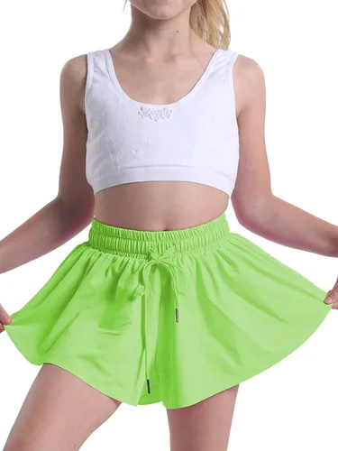 Pantalones cortos fluidos para niñas, atléticos, para correr, ciclista, pantalones cortos de mariposa para jóvenes