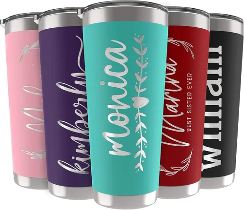 Miniatura 12 de Vasos personalizados, vaso de acero inoxidable de 20 onzas con tapa 13 diseños diferentes Tazas personalizadas de pared doble aisladas para café