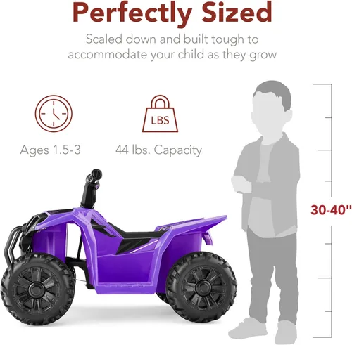 Miniatura 2 de Best Choice Products Juguete de paseo para niños de 6 V, 4 ruedas Quad ATV Play Car con velocidad máxima de 1.8 MPH, neumáticos pisados, asas