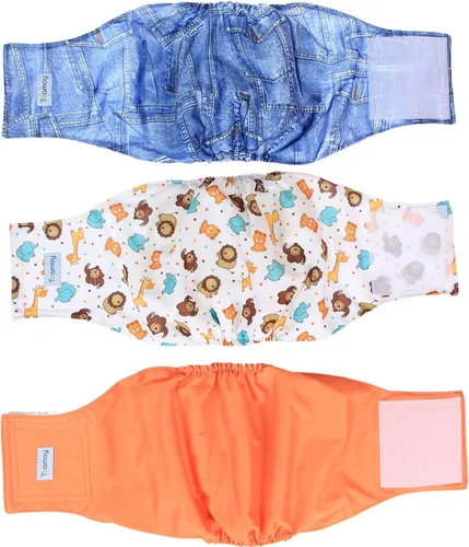 Miniatura 16 de Teamoy Pañales reutilizables para perros machos, bandas lavables para el vientre para cachorros, paquete de 3