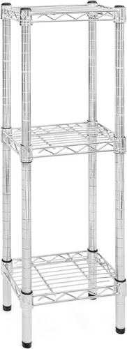Miniatura 7 de Shelving Inc. Estantería de alambre cromado de 8 pulgadas de profundidad x 24 pulgadas de ancho con estantes de 3 niveles, capacidad de peso de 800