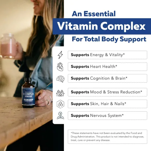 Miniatura 4 de BioActive Complejo de vitamina B, listo para el flujo sanguíneo, complejo B metilado, con metilfolato, 3 formas bioactivas de B12, BenfoPure® B1