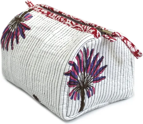 Miniatura 31 de INDIAN CRAFT CASTLE ICC - Neceser de aseo resistente al agua, bolsa de cosméticos de maquillaje, contenedor de tamaño completo, organizador de Beige