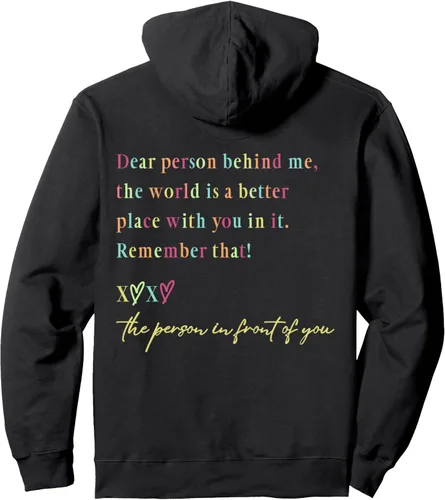 Miniatura 2 de Sudadera con capucha Dear Person Behind Me The World Is A Better Place With You, Negro