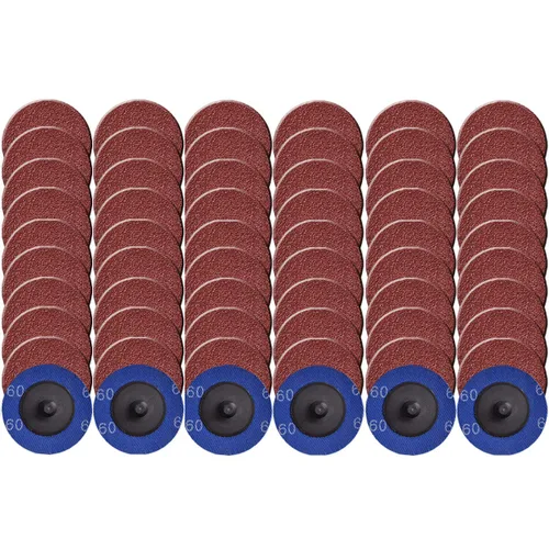Miniatura 8 de Tshya Disco de bloqueo de rollo de cambio rápido, 60 unidades de discos de lijado de grano 80 de 2 pulgadas, accesorios para amoladora de troquel