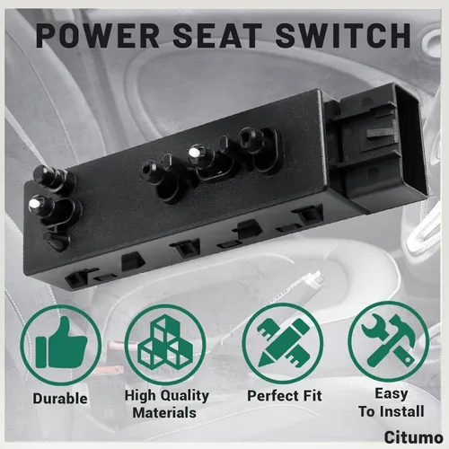 Miniatura 6 de 25974714 Interruptor de asiento eléctrico Interruptor de ajuste delantero izquierdo lado del conductor para Buick Chevy Cadillac GMC Ajustador Botón
