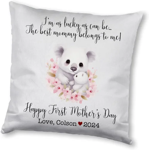 Miniatura 6 de Happy Mother's Day Koala Design, First Mother's Day Custom Pillowcase, Personalized Mother's Day Pillowcase, Gift for Mom, Home Decor