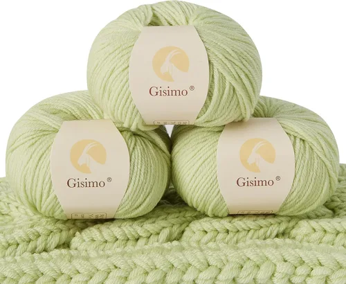 Miniatura 56 de 100% lana merino para tejer y ganchillo, hilo lujoso y suave de 6 cabos para tejer y crochet a mano, 1.76 oz/50 g, 127 yardas/116 metros