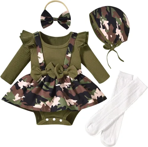 Miniatura 149 de Unutiylo Ropa de bebé recién nacida prematura con tirantes, traje de otoño e invierno, traje de manga larga con volantes