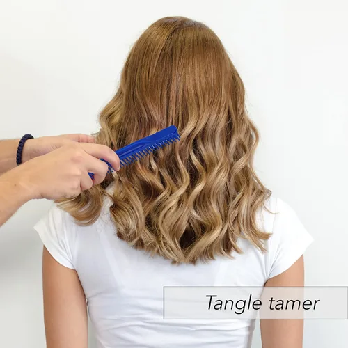 Miniatura 4 de Allegro Combs Peines de dientes anchos #70, peine de 3 filas de dientes anchos para cabello rizado, peine para cabello rizado, 2 piezas (azul rey)