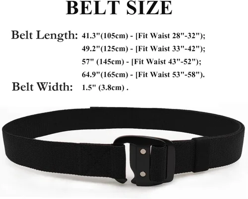 Miniatura 5 de WYuZe Mens Tactical Belt Military Elastic Stretch Duty Riggers Belt Metal Buckle