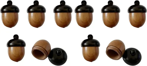 Miniatura 8 de metulip 5 dijes colgantes de bellotas de madera desmontables para manualidades, manualidades, joyería, llavero, collar, manualidades